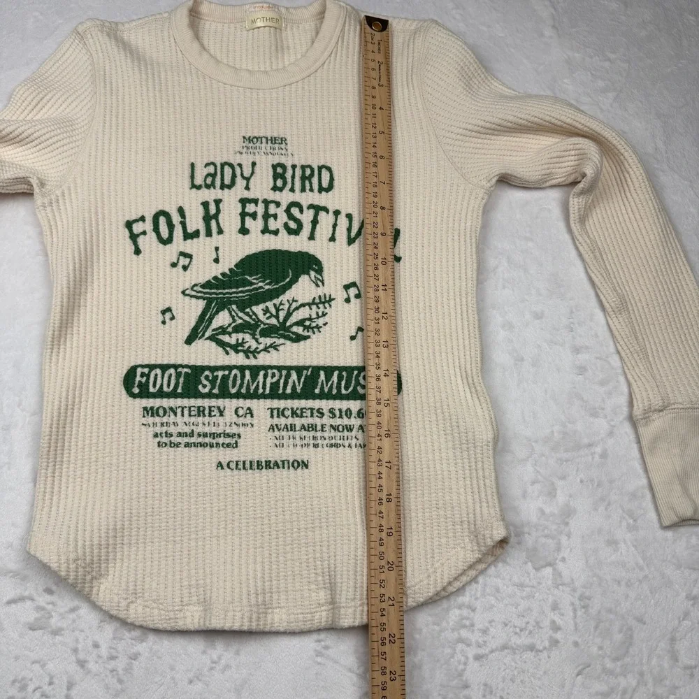 NWOT Mother The Itty Bitty Goodie Goodie Lady Bird Folk Festival Thermal Top M - Picture 6 of 9
